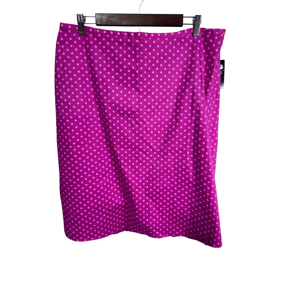 Axcess 16 Pink Polka Dot‎ Skirt Women's Cotton Stretch Knee Length